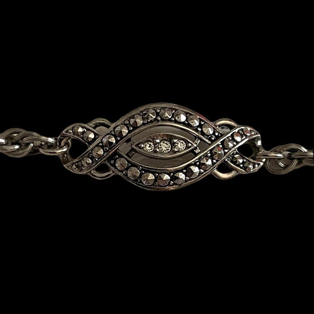 Vintage Antique Silver Rhinestone Bracelet